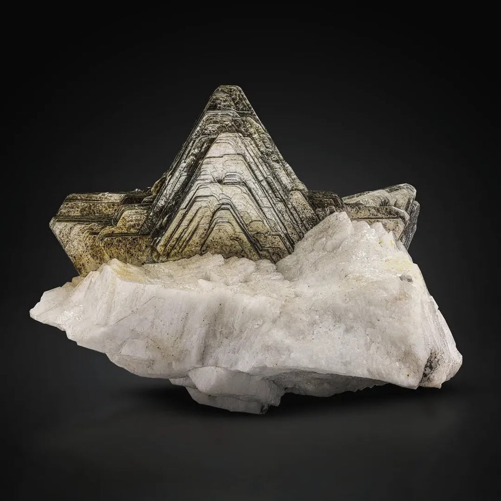Star Shape Muscovite Mica Crystals Shooting Out of Albite Matrix from Pakistan