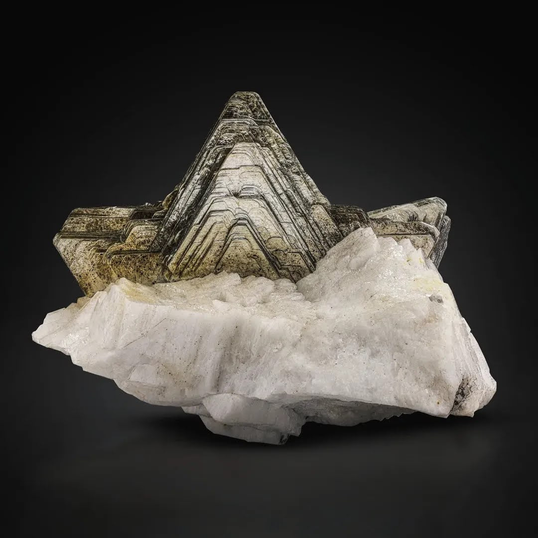 Star Shape Muscovite Mica Crystals Shooting Out of Albite Matrix from Pakistan
