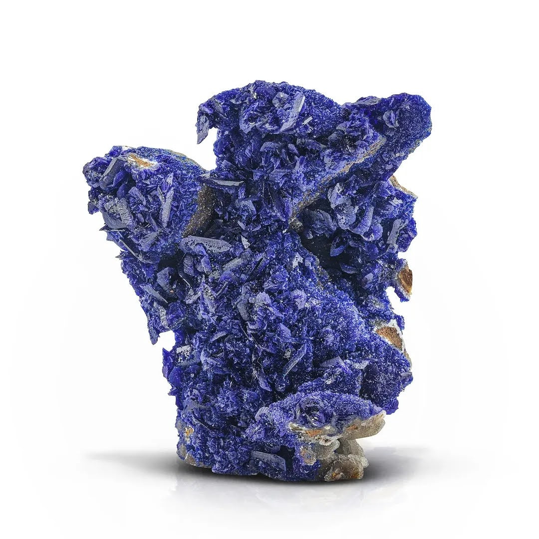 Rare Combination of Vibrant Blue Azurite on Smithsonite from Congo