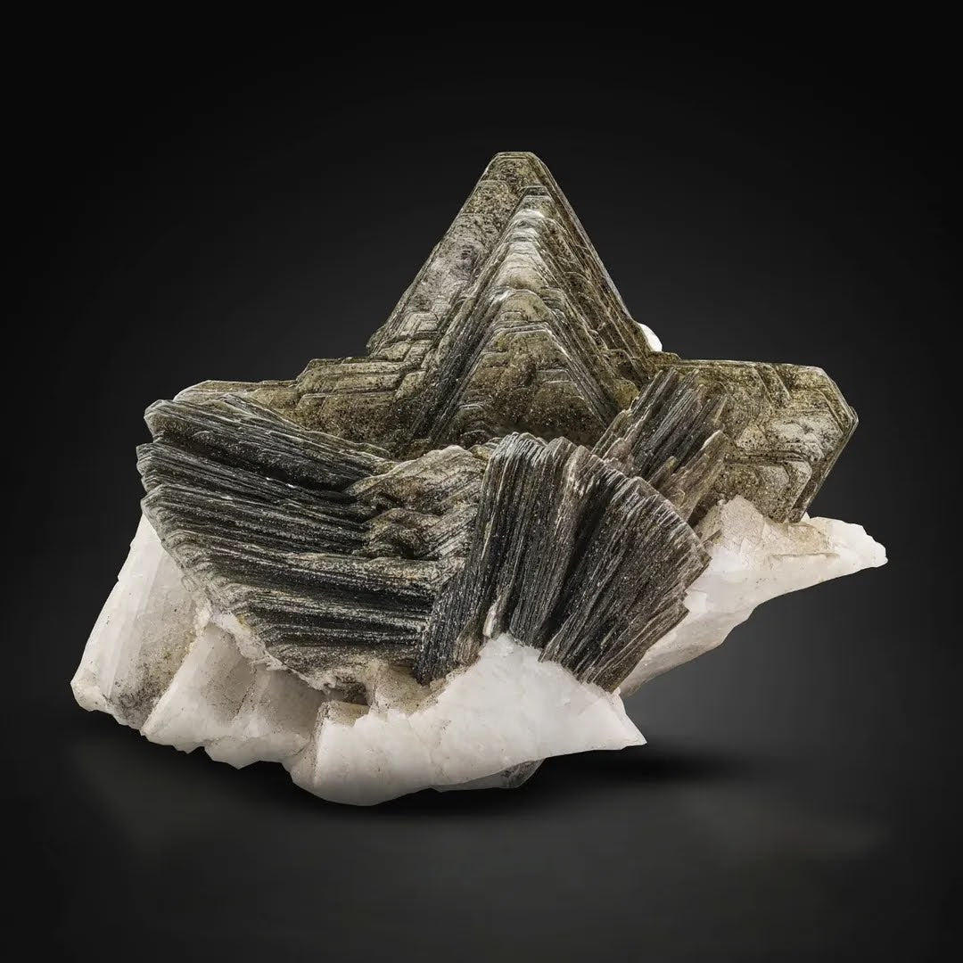 Star Shape Muscovite Mica Crystals Shooting Out of Albite Matrix from Pakistan