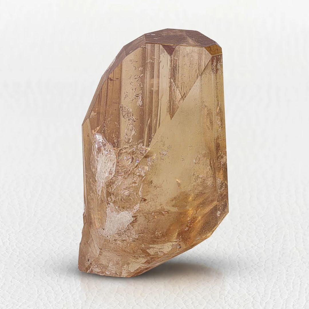 Double Terminated Multi Faced Topaz Crystal with Transparency from Pakistan