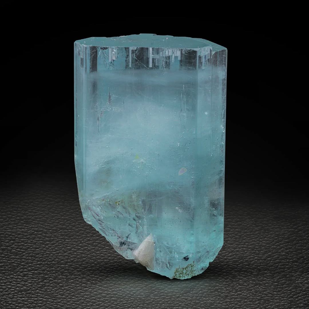 Vibrant Blue Aquamarine Crystal with Needle Inclusions from Pakistan