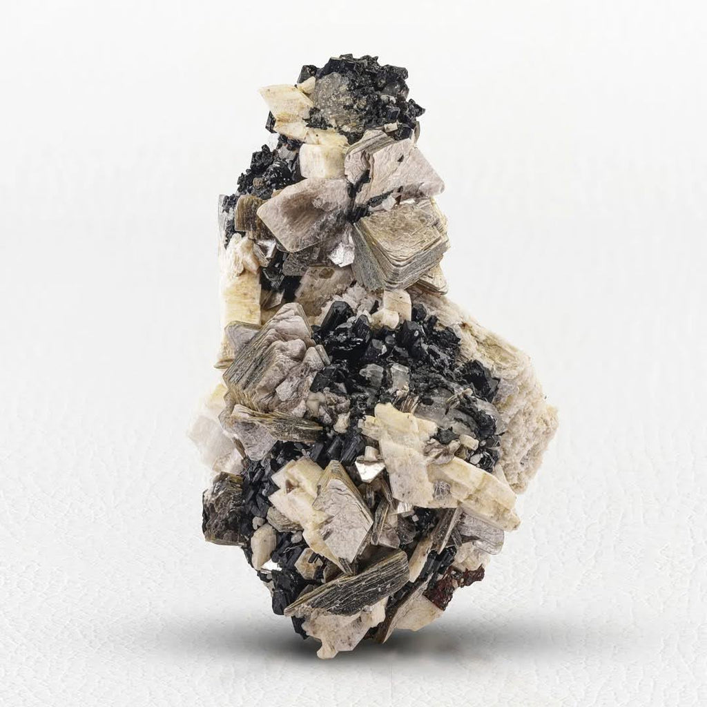 Combination Specimen of Muscovite with Schorl and Albite from Pakistan