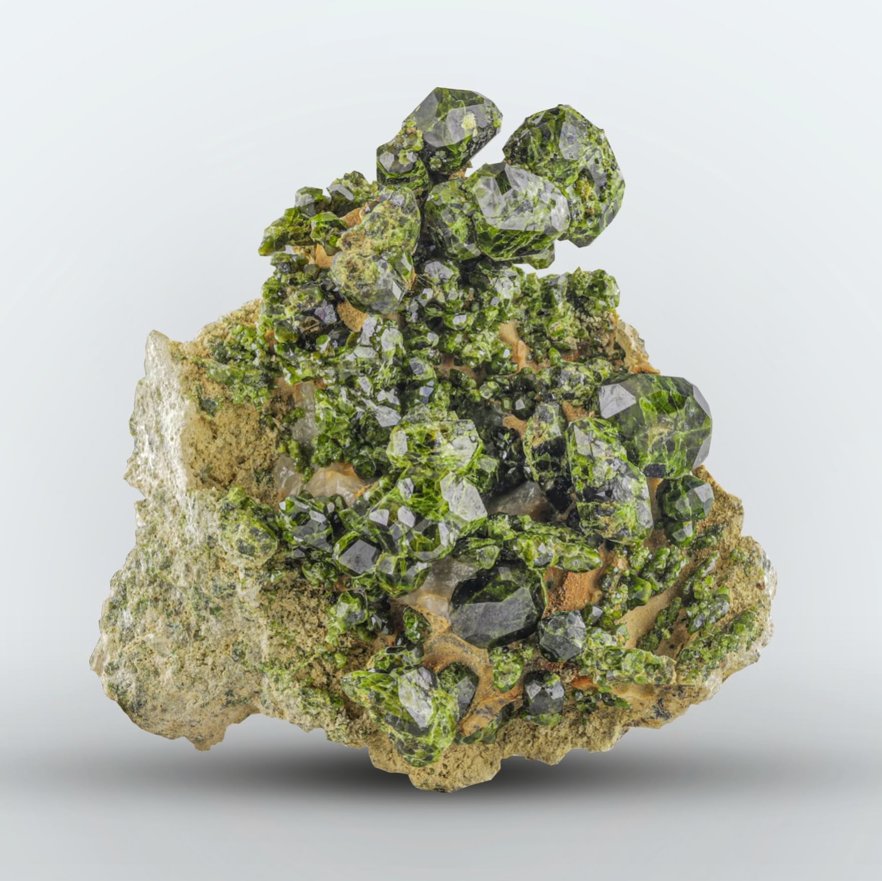 forest green color Demantoid Green Garnet crystals on matrix from Iran