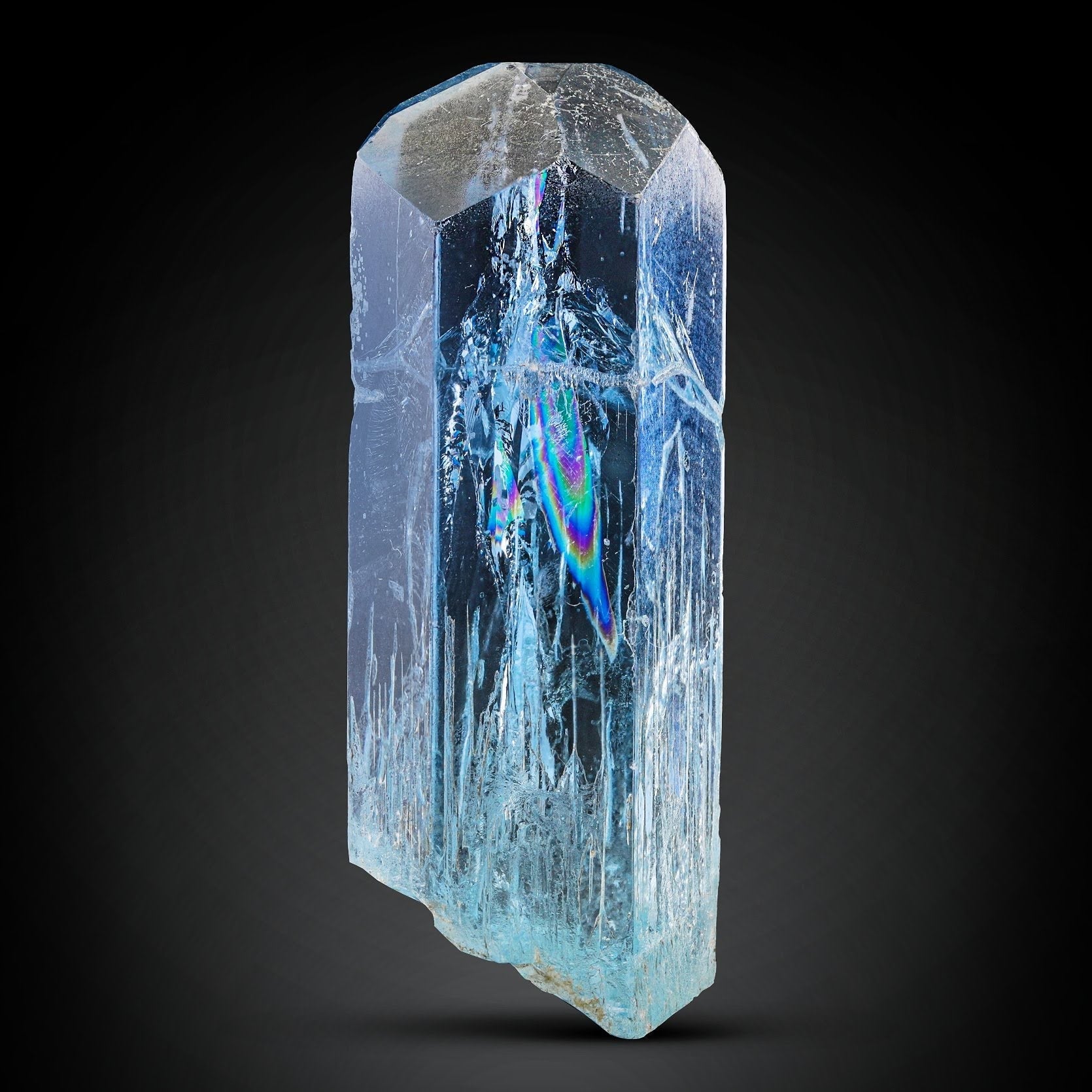blue color double terminated Aquamarine crystal From Pakistan