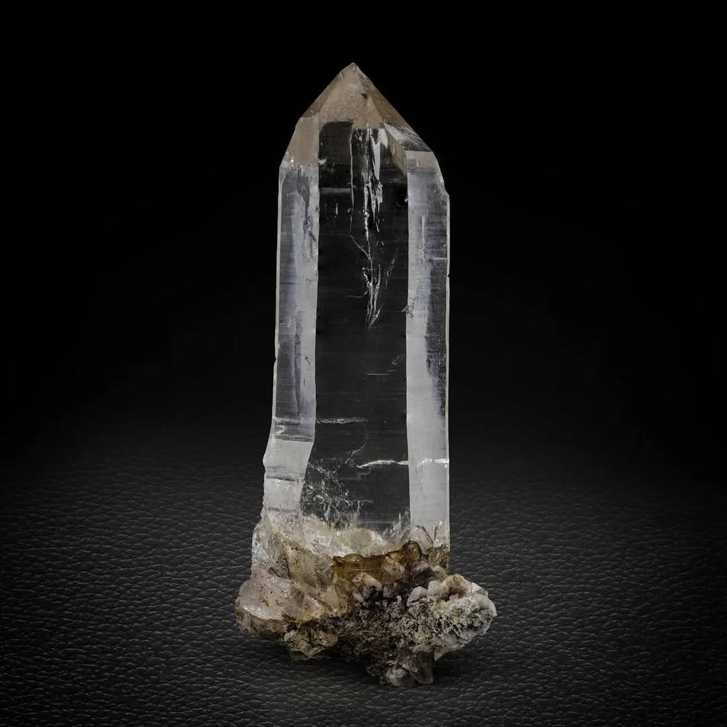 Pointed Terminated Clear Smoky Quartz Crystal on Matrix from Pakistan