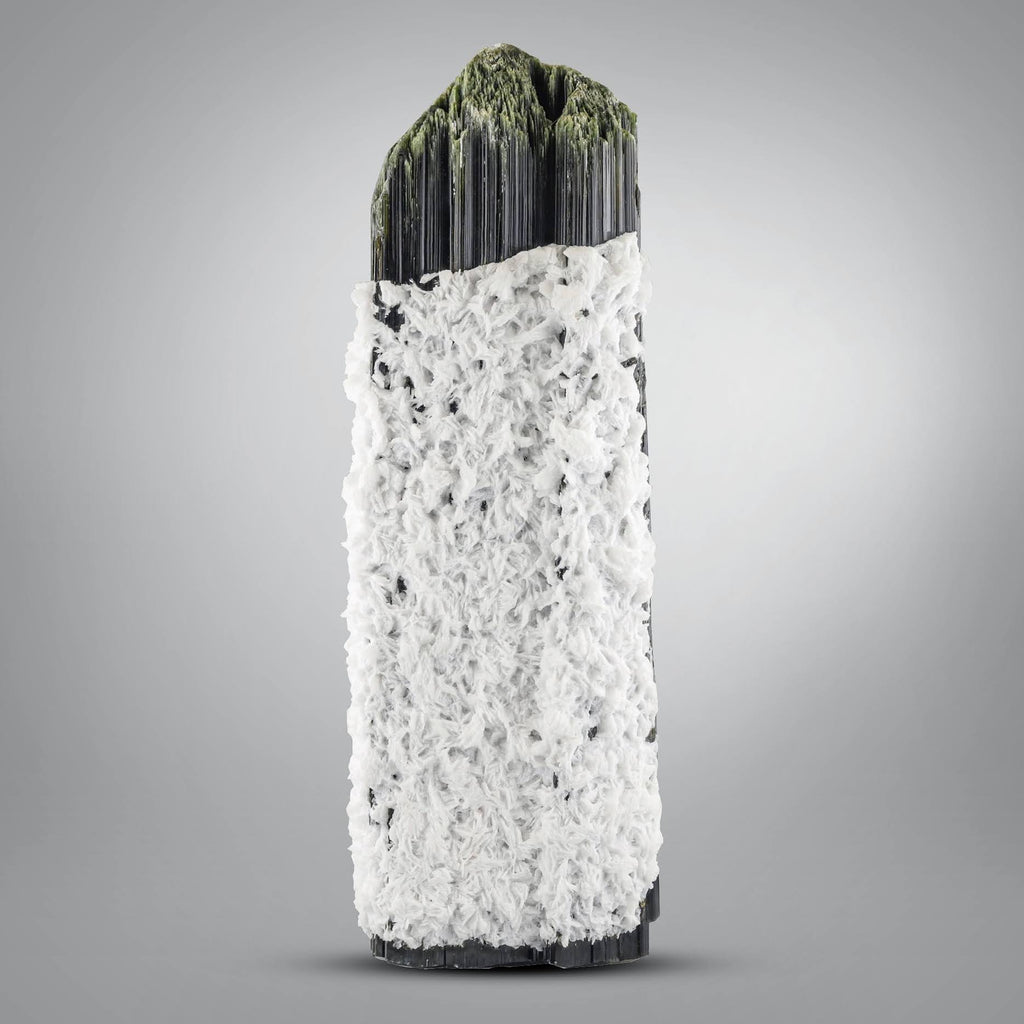 Huge double terminated Tourmaline with snowy white Cleavelandite from Pakistan
