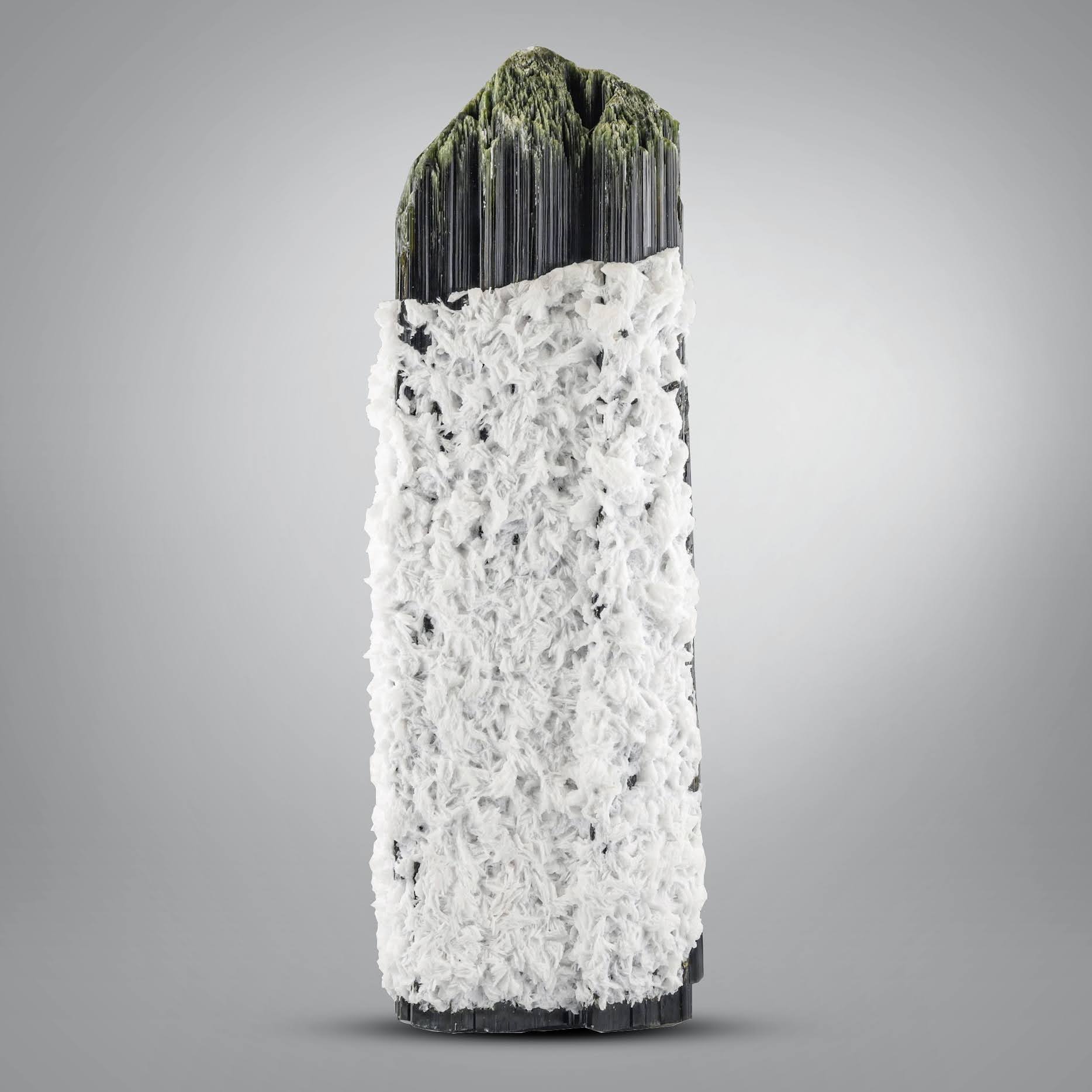 Huge double terminated Tourmaline with snowy white Cleavelandite from Pakistan