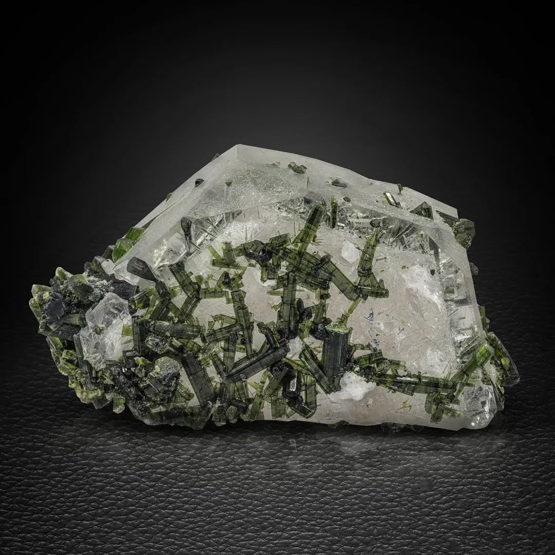 Combination of Tabular Morganite with Mint-Green Tourmaline Crystals from Afghanistan