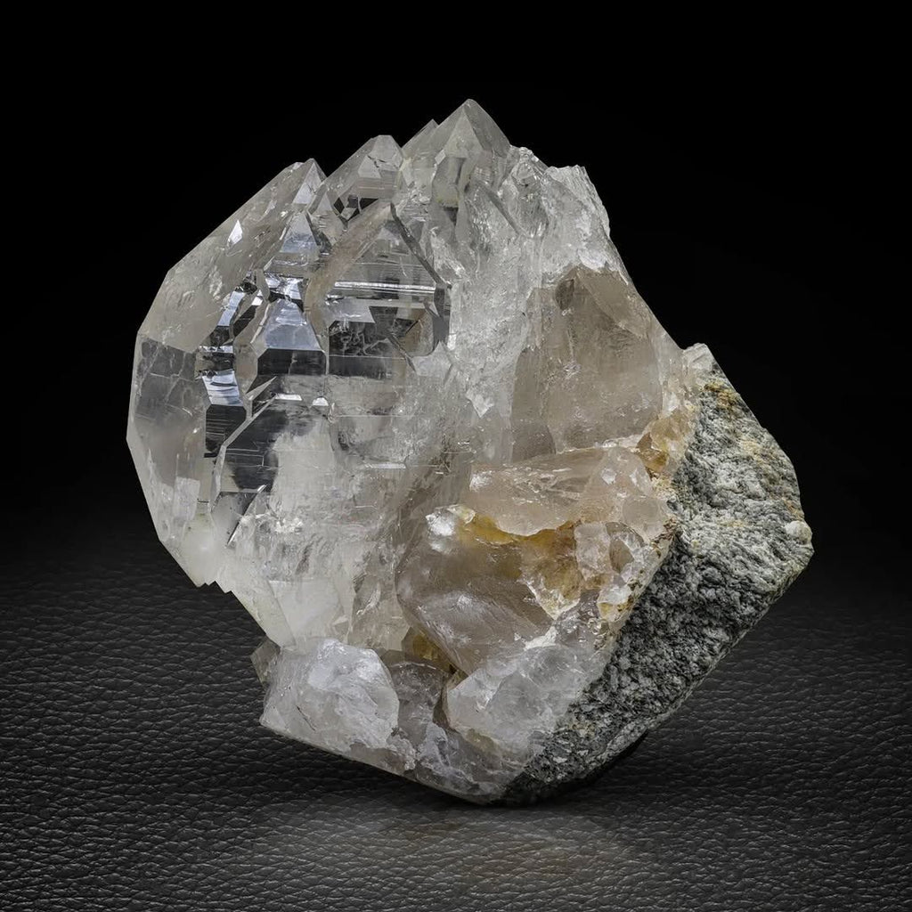 Clear Gwindel Quartz Focal Crystal Nicely Positioned on Matrix from Pakistan