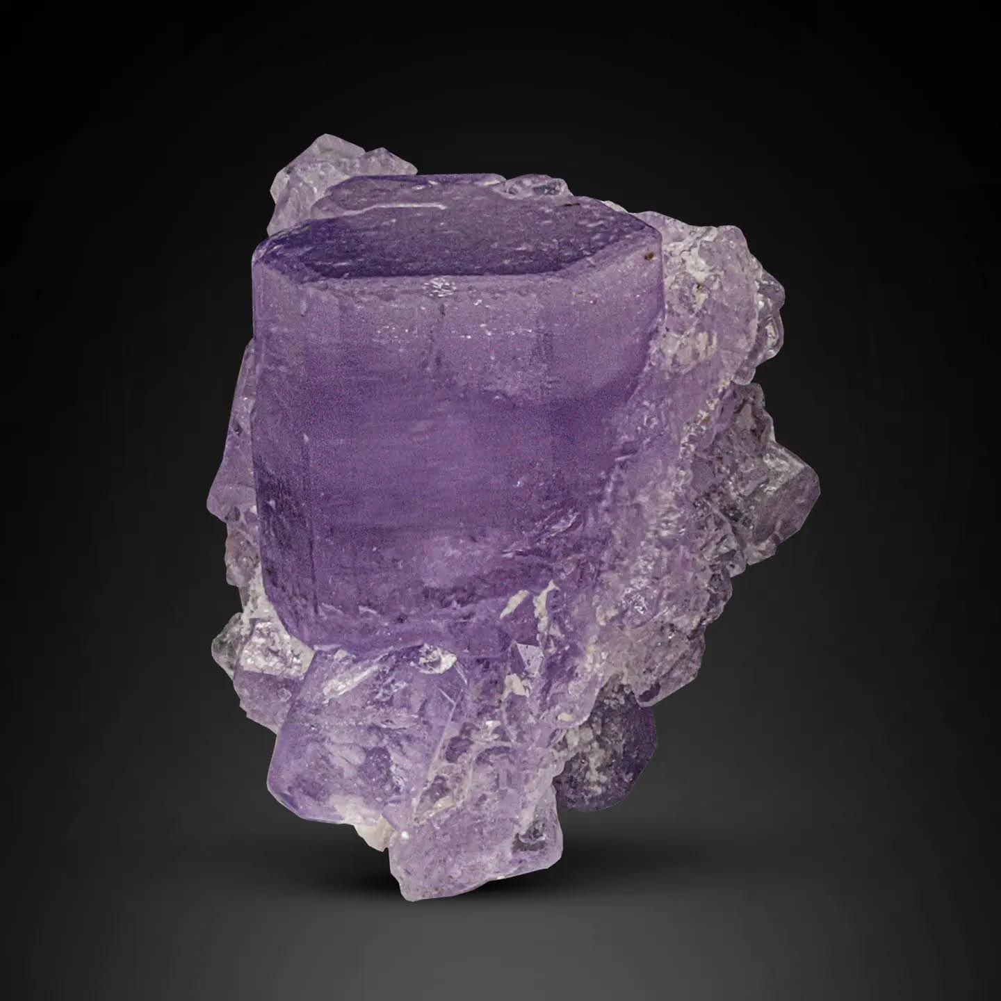 radiant purple color Fluoroapatite crystal on matrix from Afghanistan