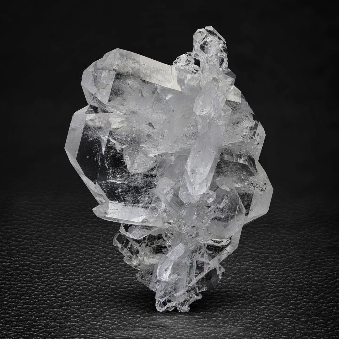 Clear Cluster of Faden Quartz with Excellent Transparency from Pakistan