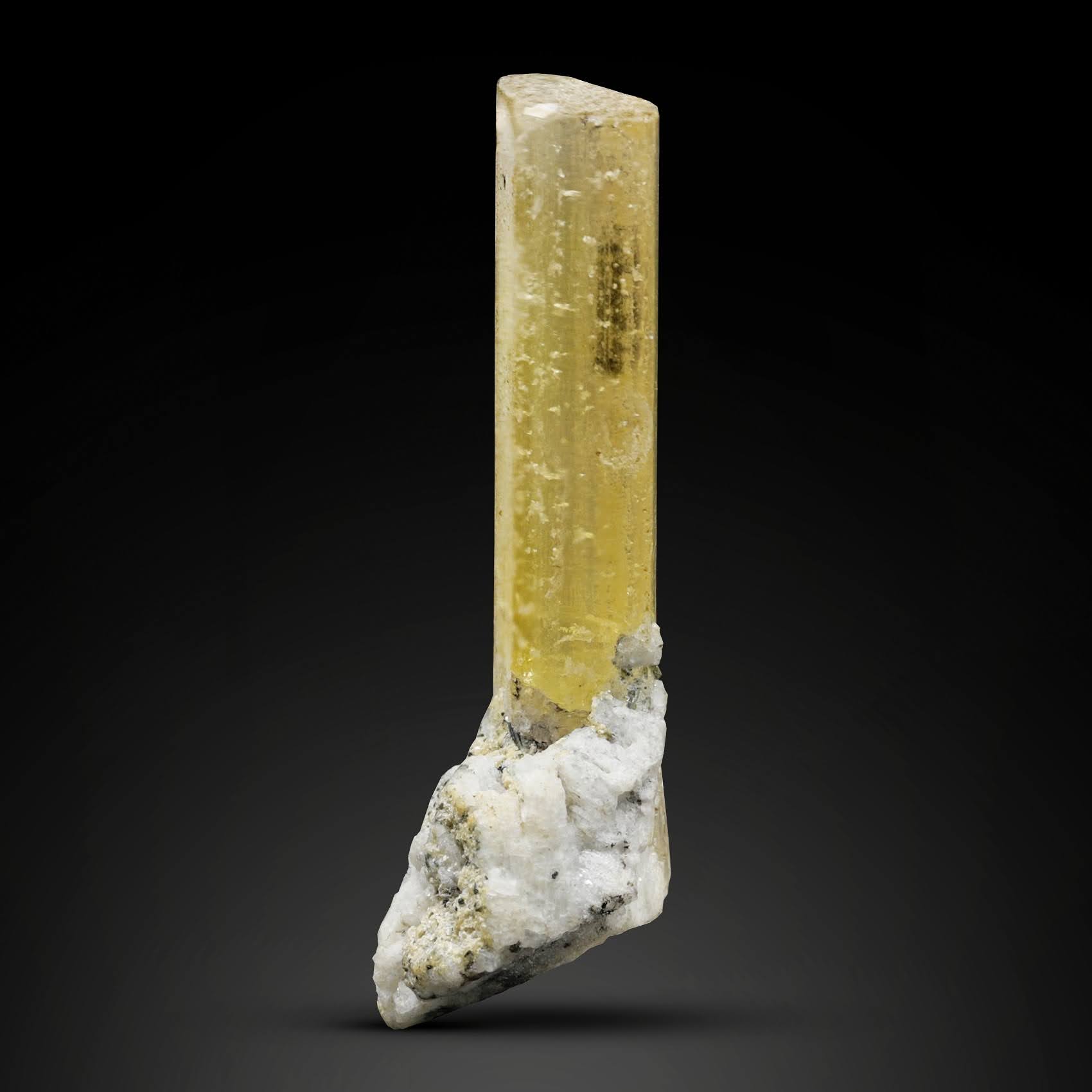 Rare gem free standing Danburite crystal on Albite matrix from Afghanistan