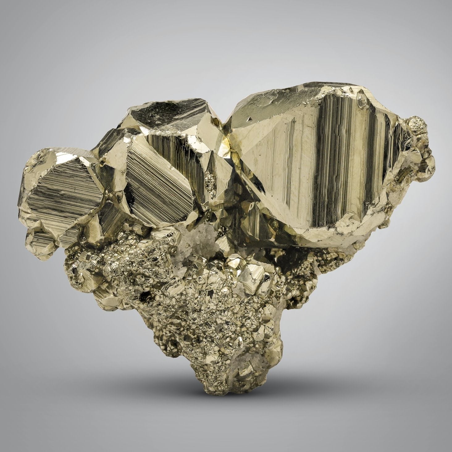 glittery golden color Pyrite crystal aggregate from Peru