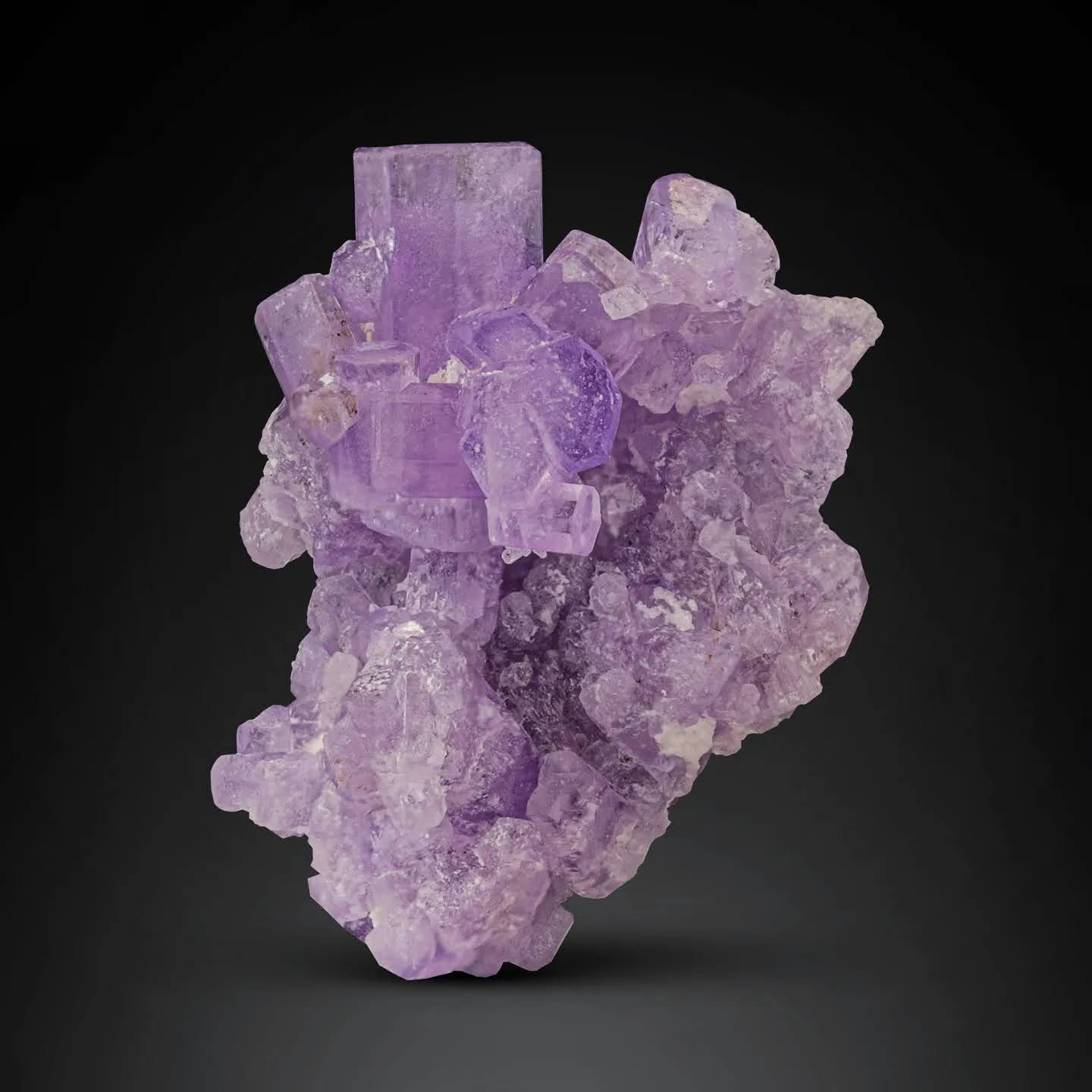 Aesthetic cluster of Purple color Fluoroapatite crystals from Afghanistan