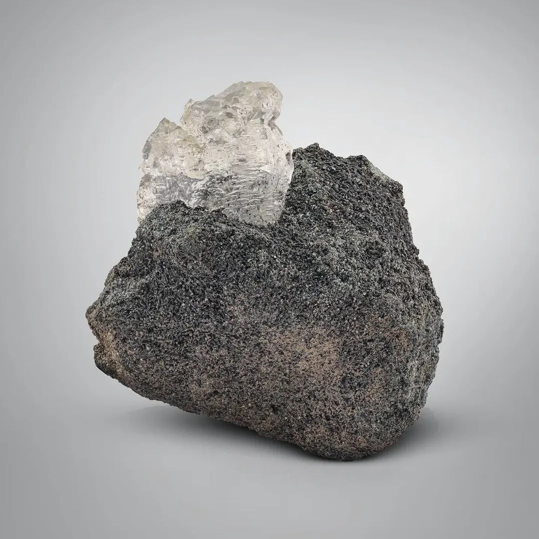 Etched Quartz Focal Crystal on Grayish Matrix from Pakistan