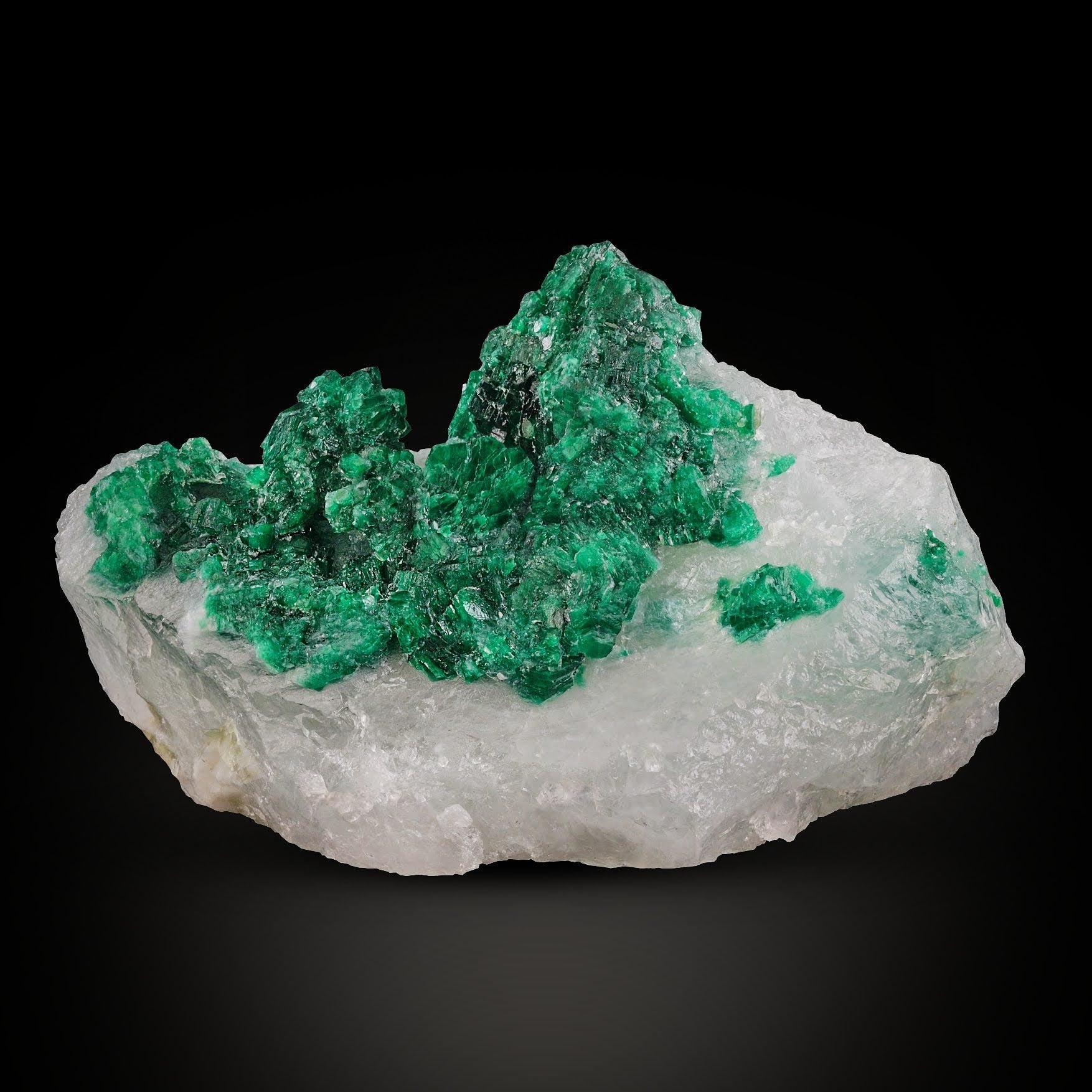 vibrant green Emerald crystal cluster on Calcite Matrix from Pakistan