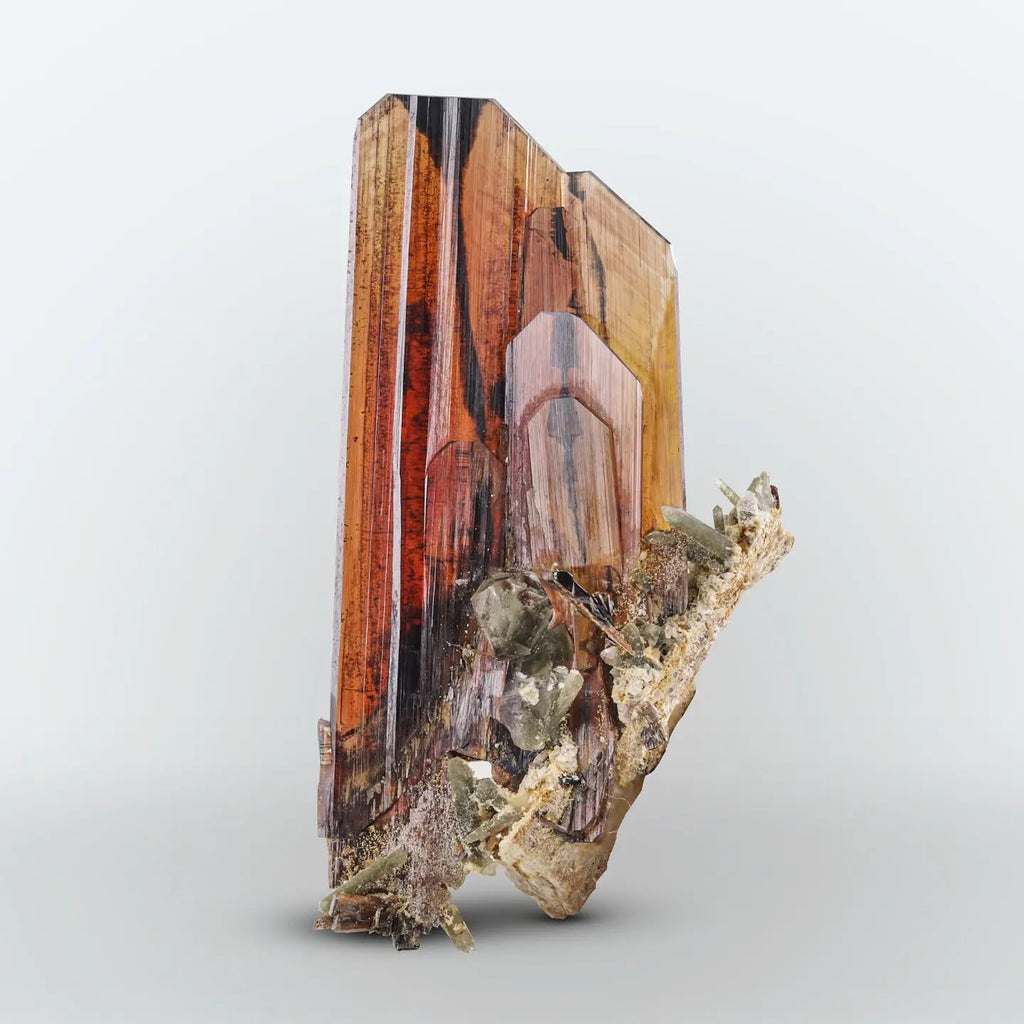radiant red color Brookite cluster on Chlorite Quartz from Pakistan