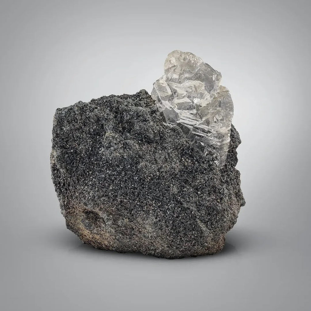 Etched Quartz Focal Crystal on Grayish Matrix from Pakistan