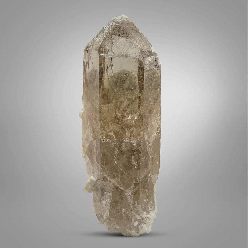 Huge vibrant smoky color Smoky Quartz with Calcite from Pakistan