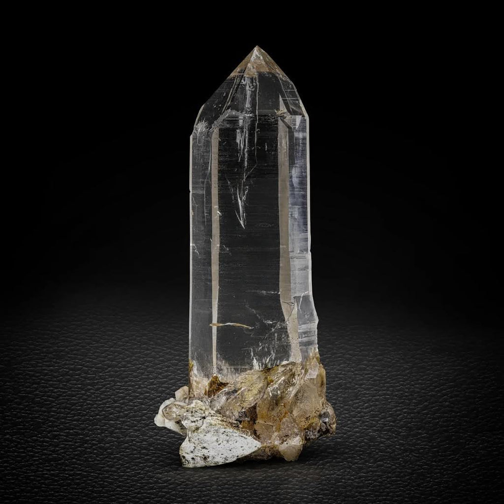 Pointed Terminated Clear Smoky Quartz Crystal on Matrix from Pakistan