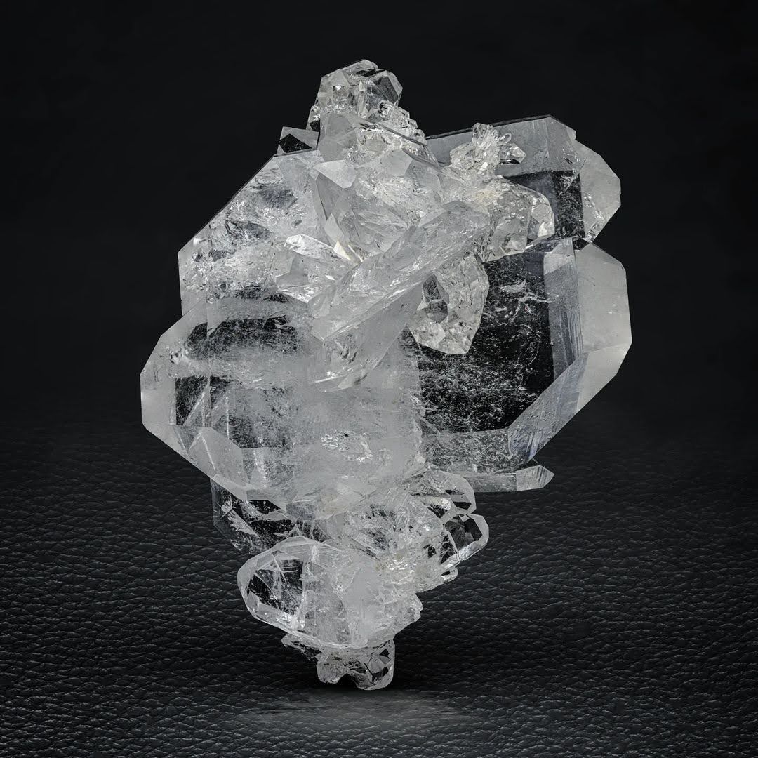 Clear Cluster of Faden Quartz with Excellent Transparency from Pakistan