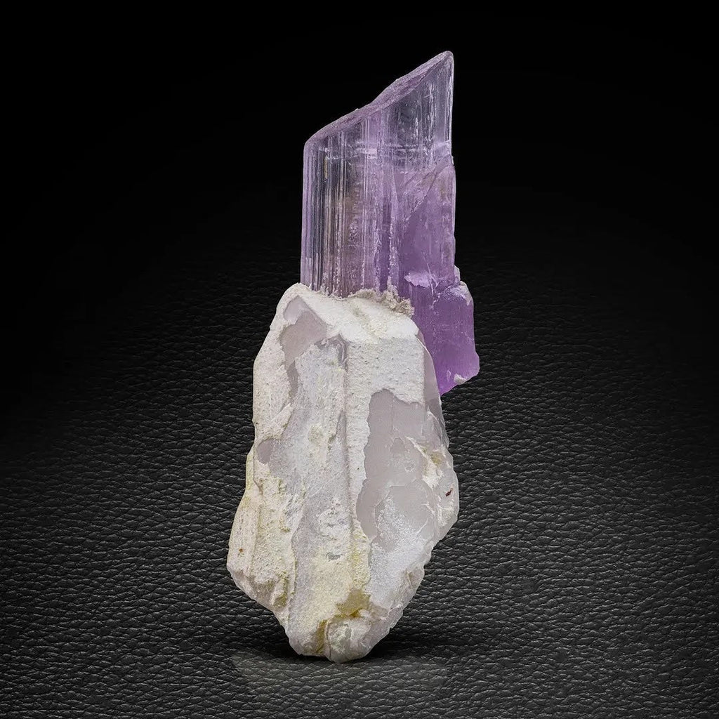 Purplish Pink Kunzite Crystal Perched on Quartz from Afghanistan