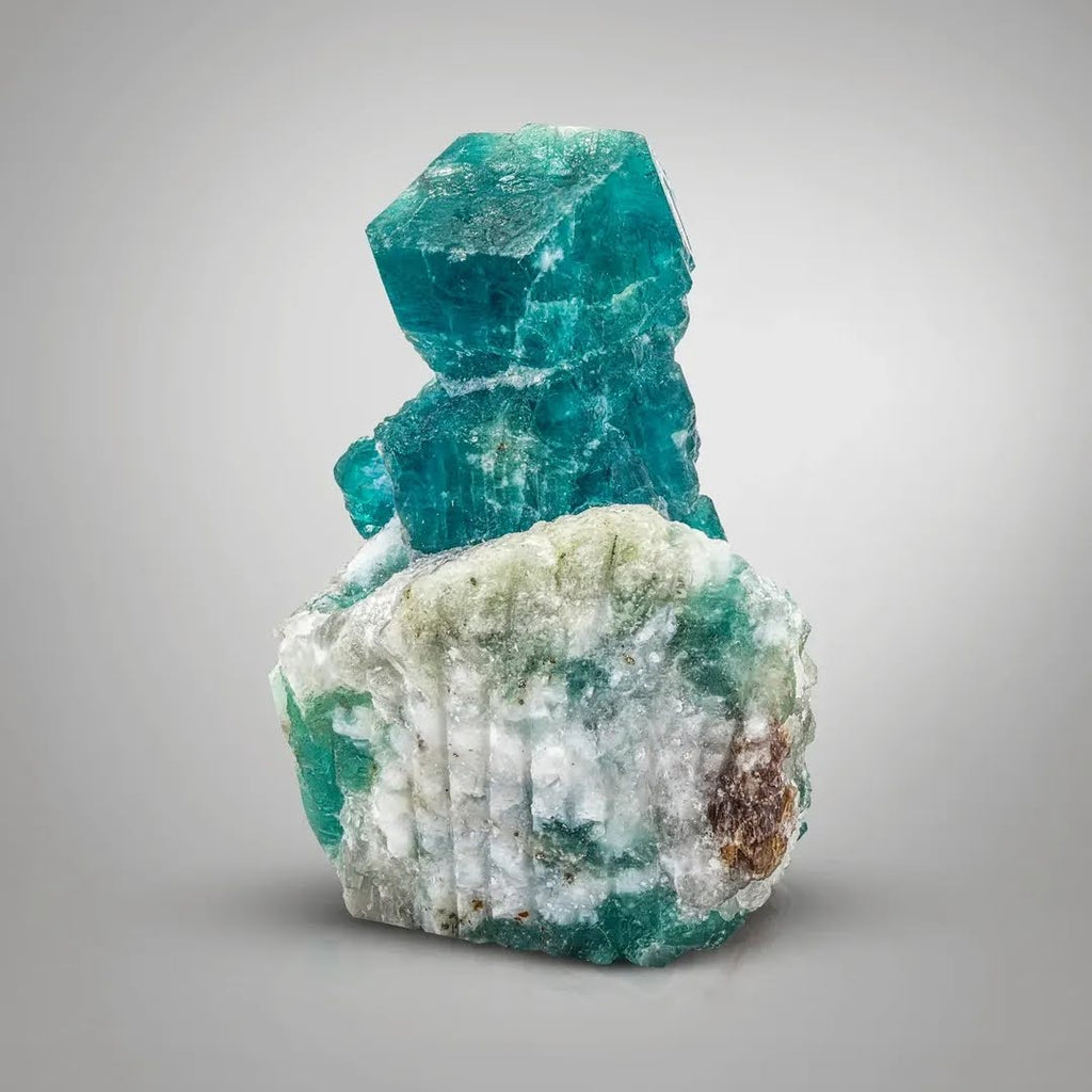 Rare Hauyne Sodalite Crystal Aggregate on Calcite from Afghanistan