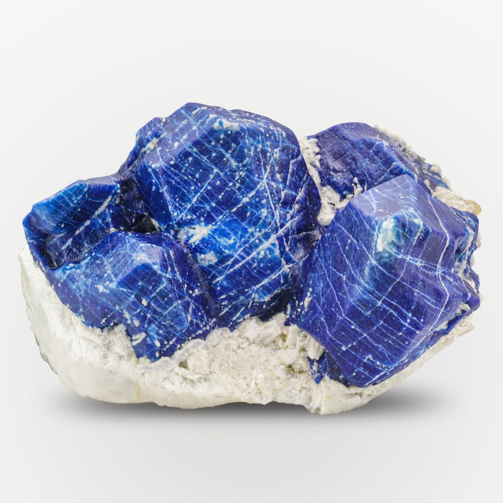isolated crystallised rare Hauyne Lazurite crystals on Calcite from Afghanistan