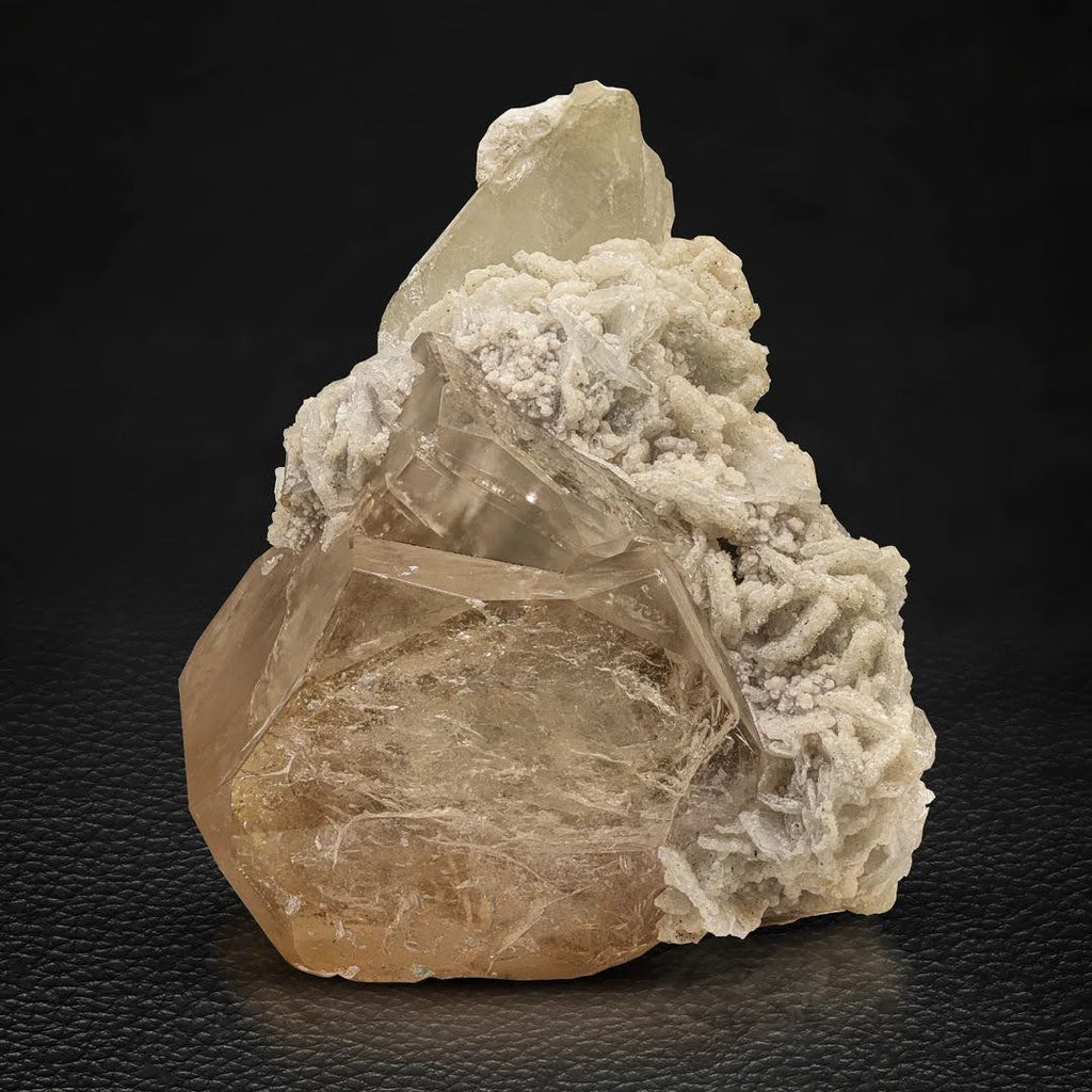 Glassy Morganite Crystal with Cleavelandite and Quartz from Afghanistan