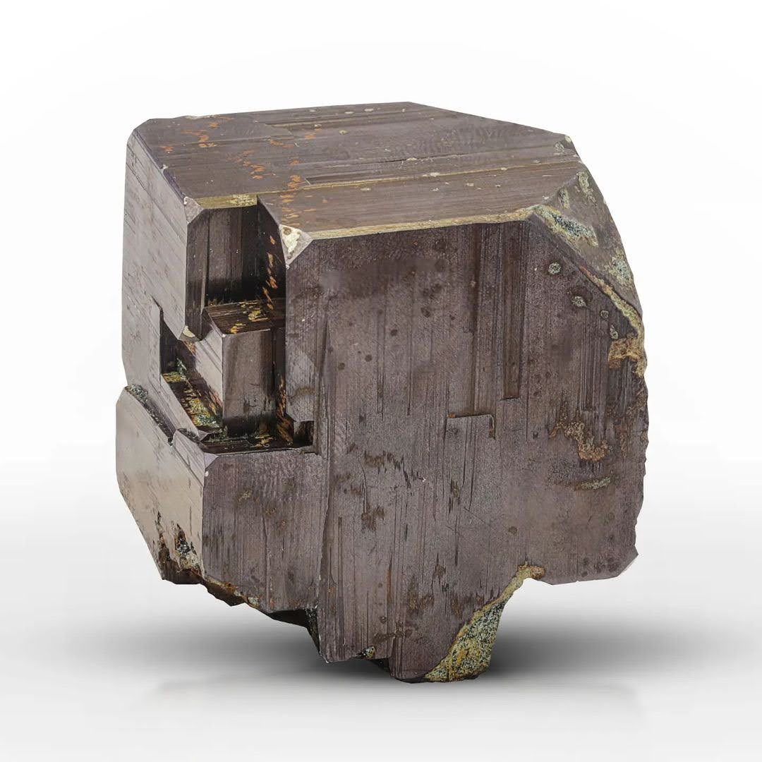 Metallic Luster Pyrite Mineral with Iron-Oxide Coating from Pakistan