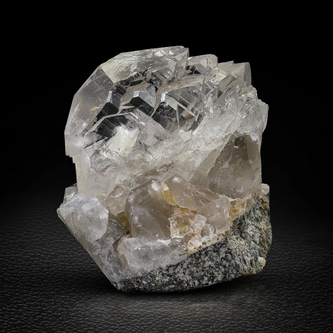 Clear Gwindel Quartz Focal Crystal Nicely Positioned on Matrix from Pakistan