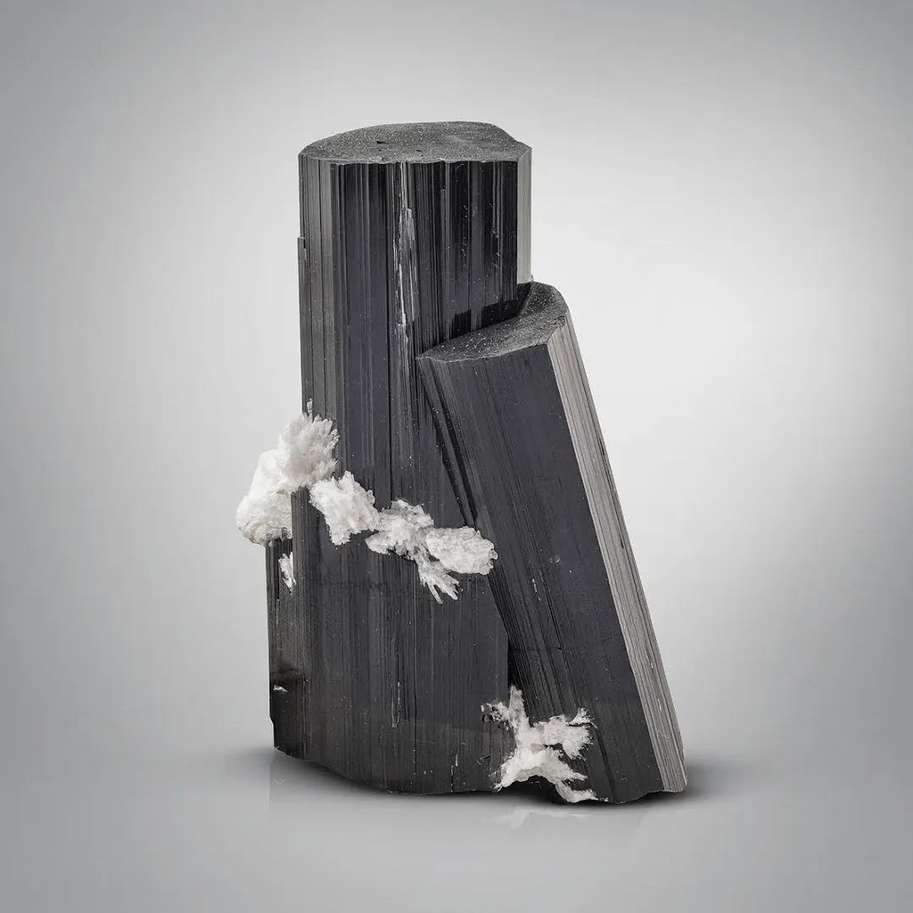 Cluster of Schorl Black Tourmaline with white Albite from Pakistan