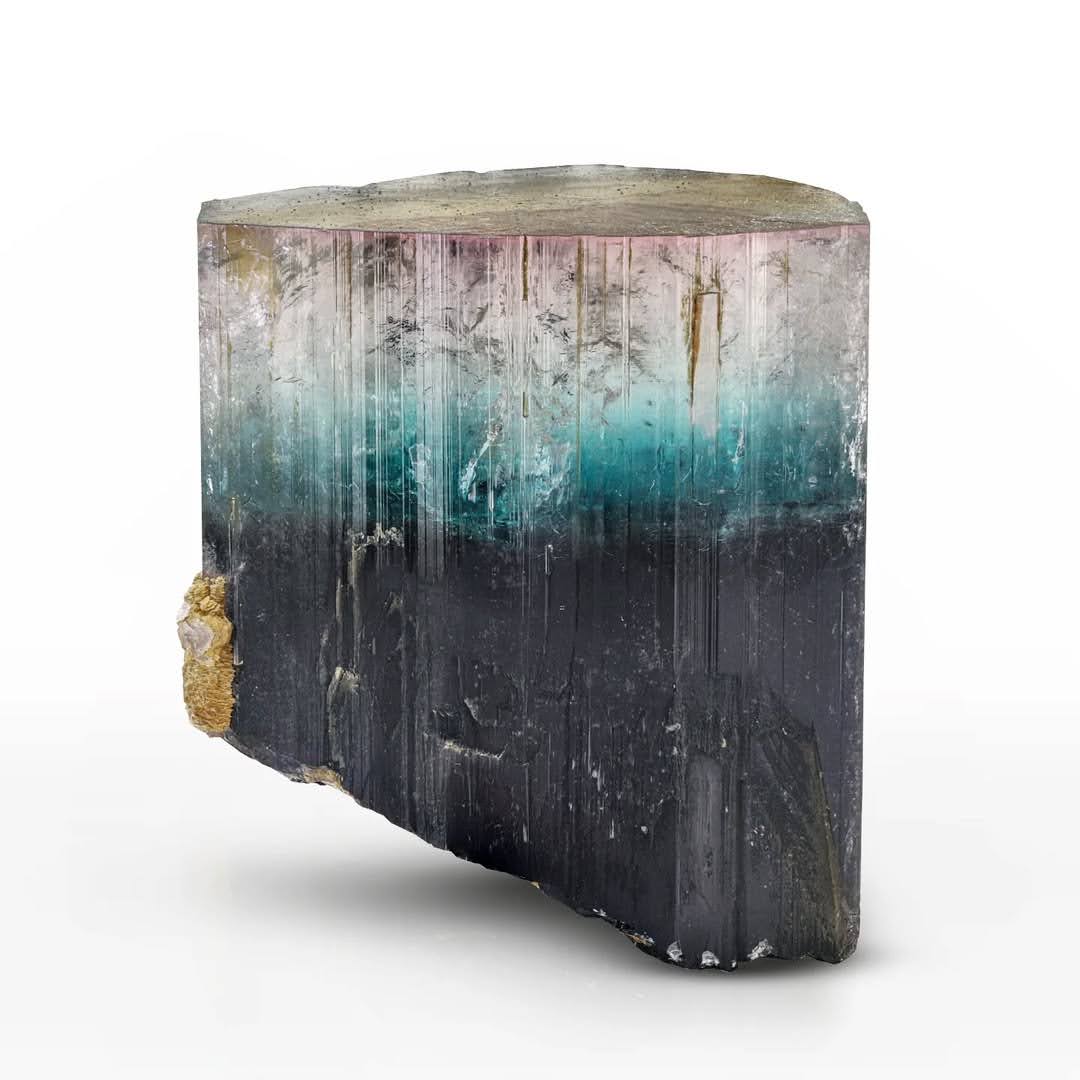Bicolor Pinkish Blue Tourmaline Crystal with Excellent Transparency from Afghanistan