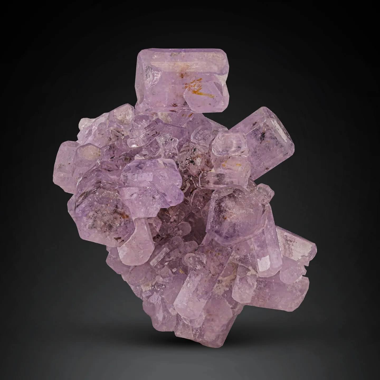 cluster of purple Fluoroapatite crystals from Afghanistan