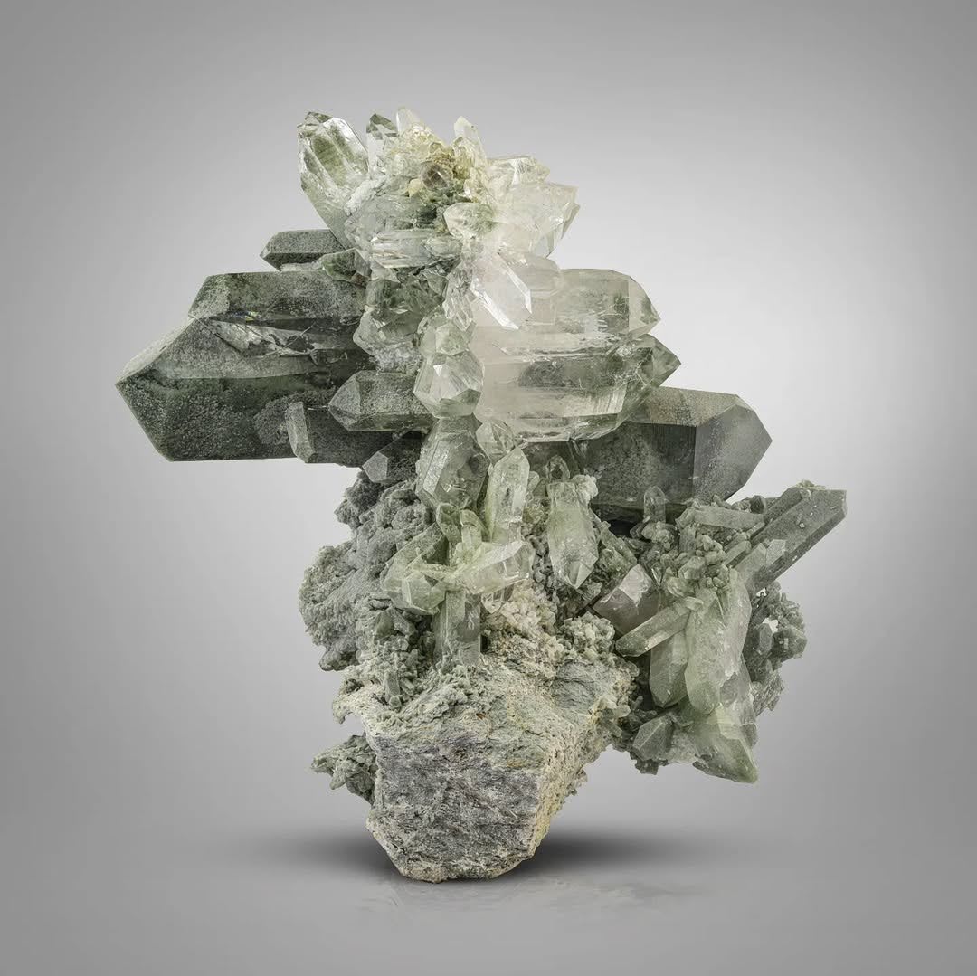 Colorful Luster of Double Terminated Chlorite Quartz from Pakistan