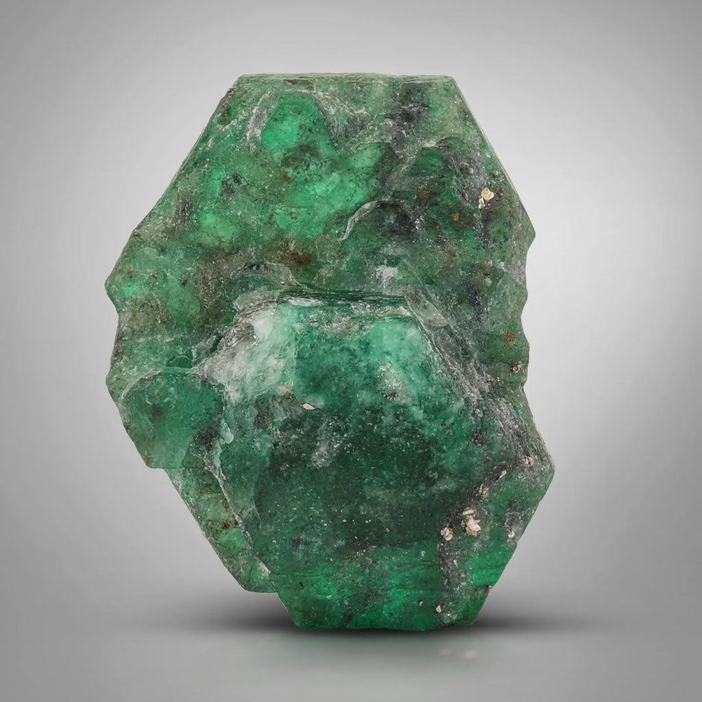 Green Emerald Tabular Crystal with Golden Pyrite from Pakistan