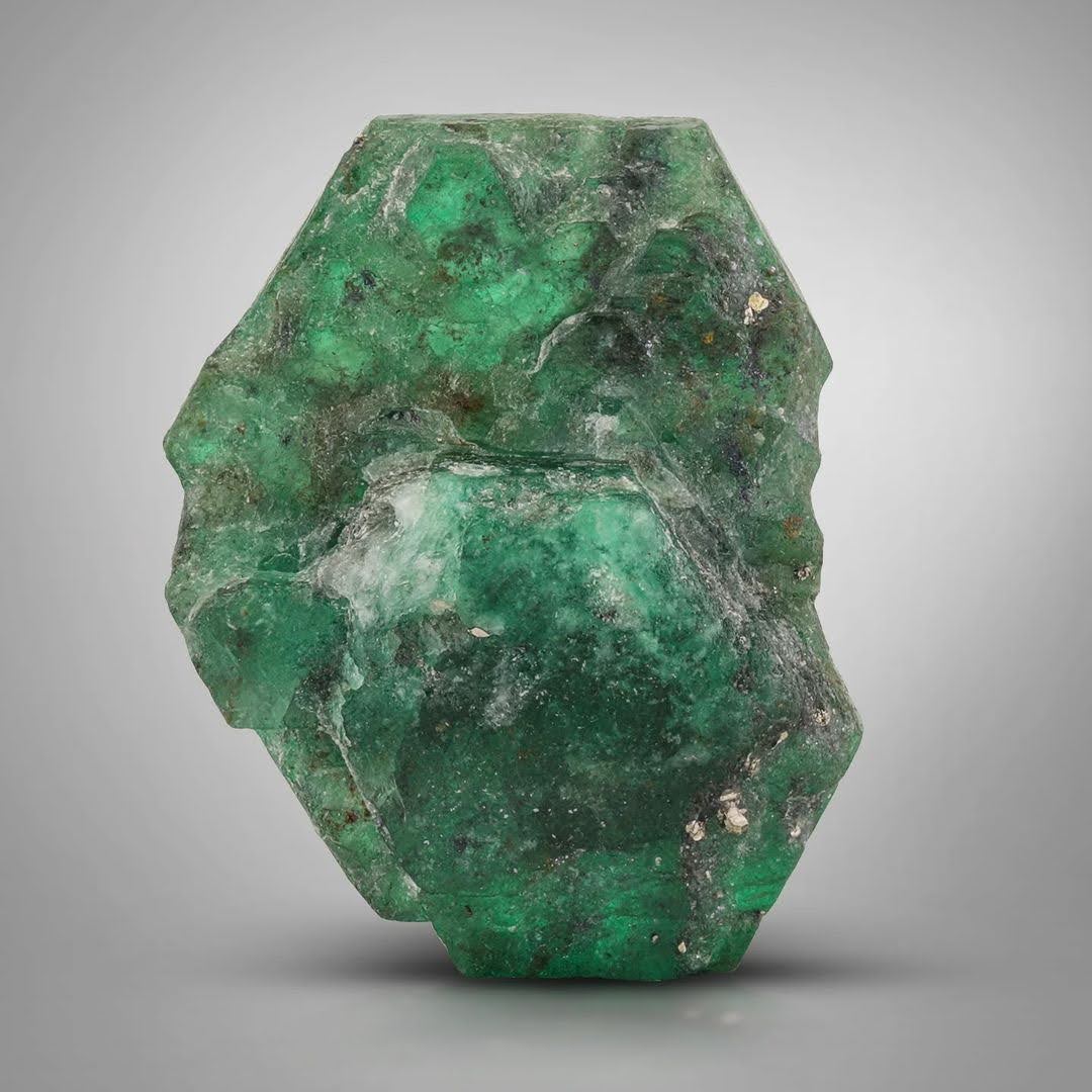 Green Emerald Tabular Crystal with Golden Pyrite from Pakistan