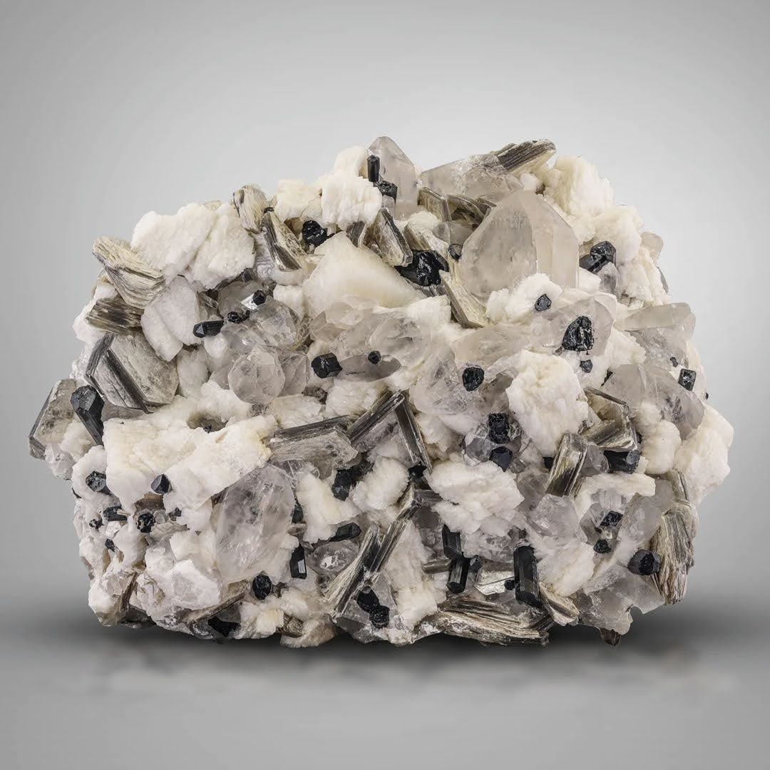 Combination of Schorl with Albite and Muscovite from Pakistan
