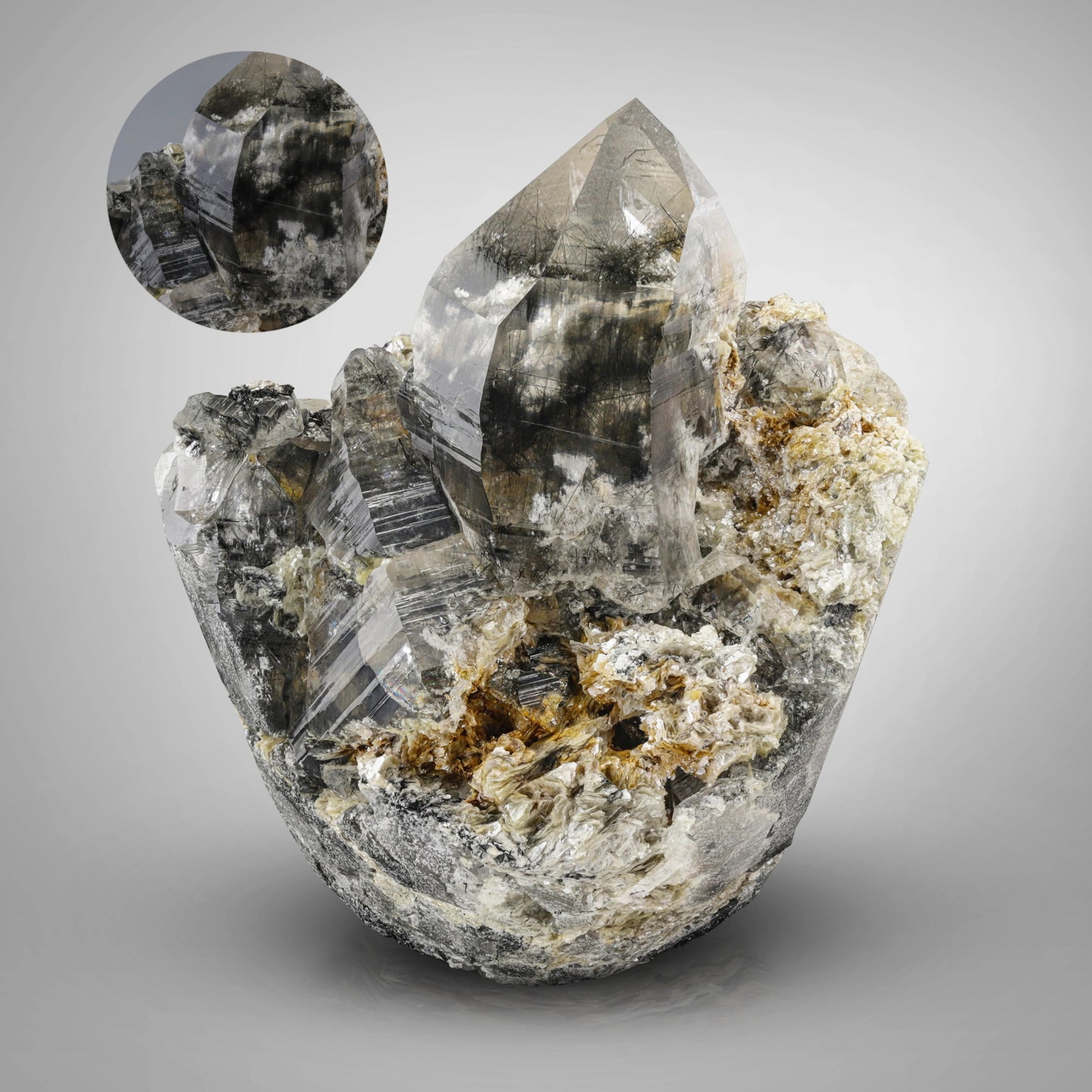 Pointed Terminated Rutile Quartz Crystal on Matrix from Pakistan