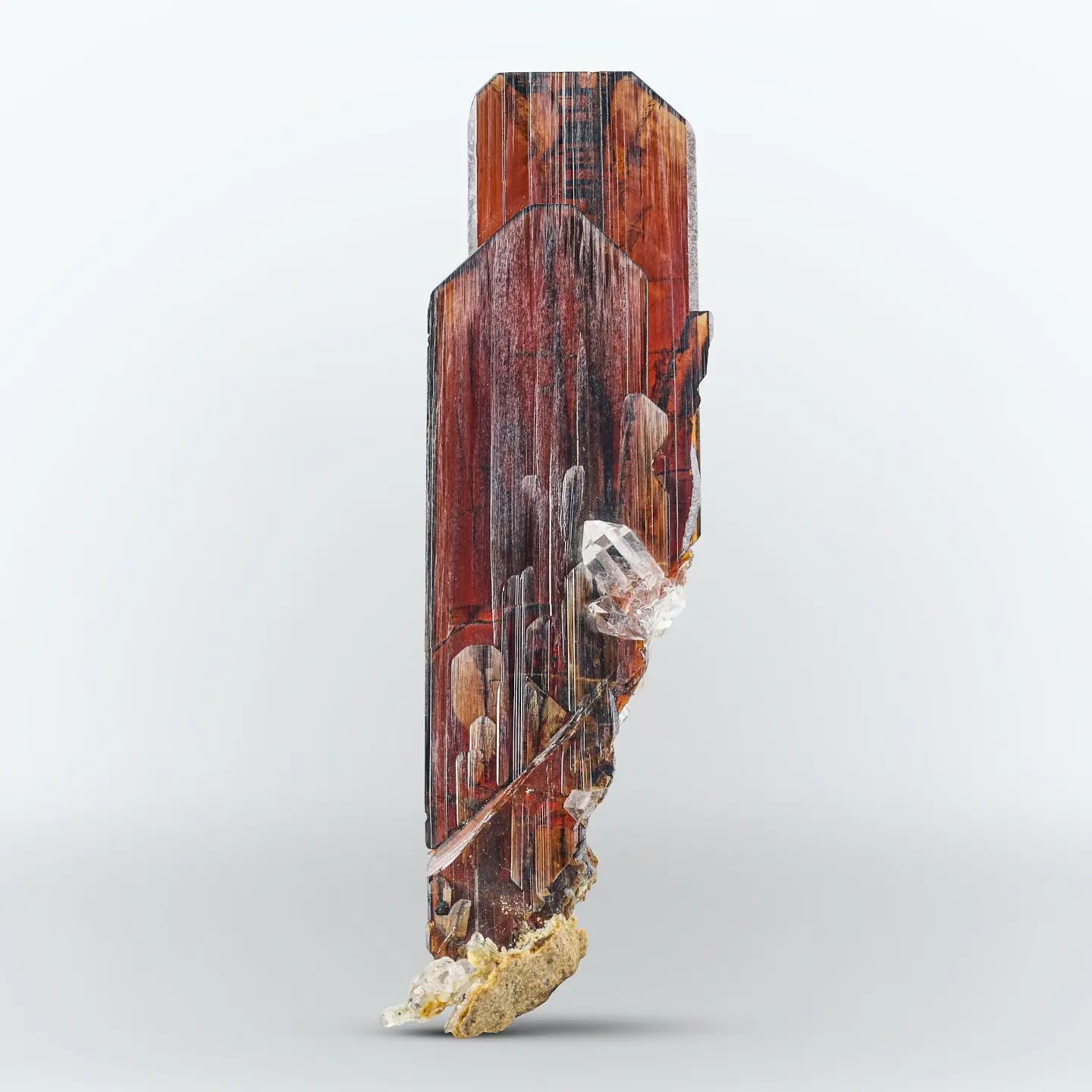 Vibrant red color Brookite floater crystal with Quartz from Pakistan