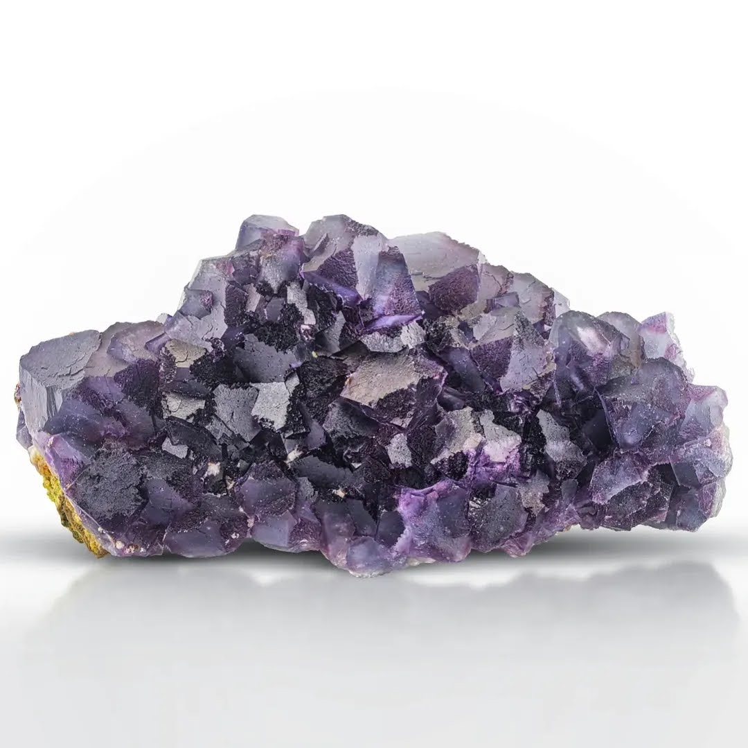 Alien Eye Purple Fluorite Crystal Cluster on Matrix from Pakistan
