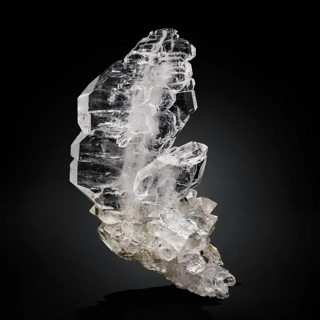 Sculptural and Artistic Tabular Faden Quartz Crystal on Matrix from Pakistan