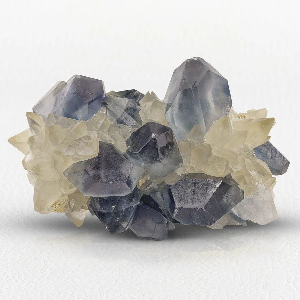 Grayish Blue color Celestite Crystals on Calcite Matrix from Afghanistan