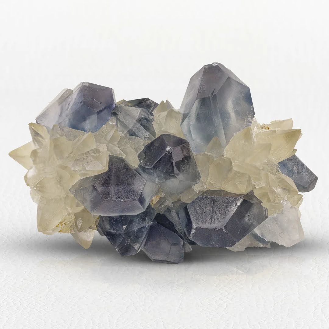 Grayish Blue color Celestite Crystals on Calcite Matrix from Afghanistan