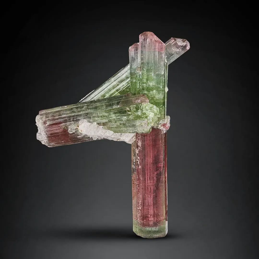 Cluster of Rubilite Pink and Green Color Tourmaline from Afghanistan