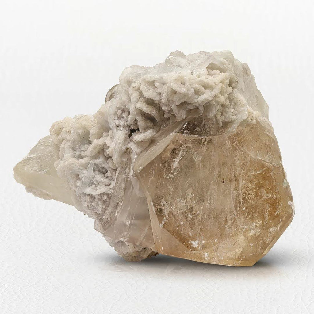 Glassy Morganite Crystal with Cleavelandite and Quartz from Afghanistan