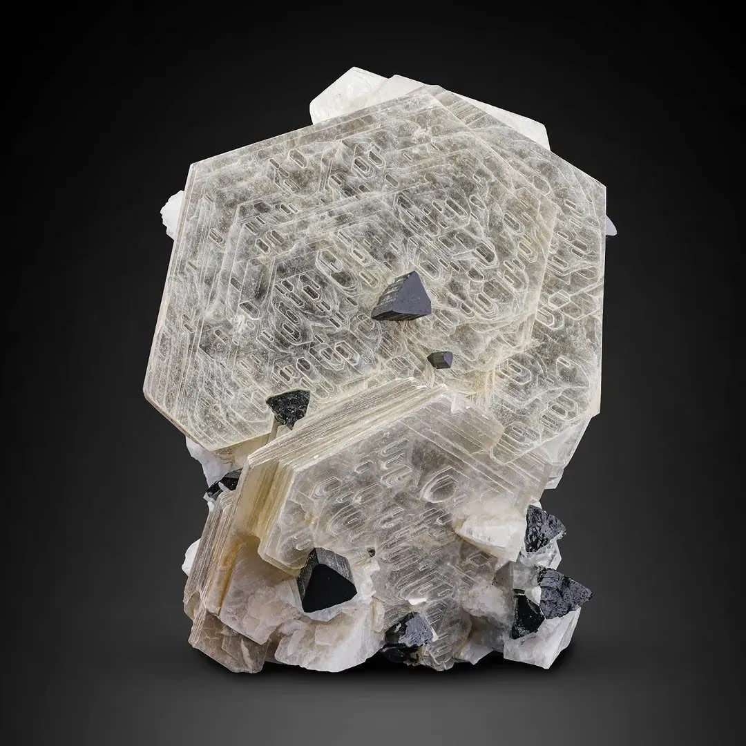 aggregate of thick book Muscovite Mica sheets with Tourmaline from Pakistan