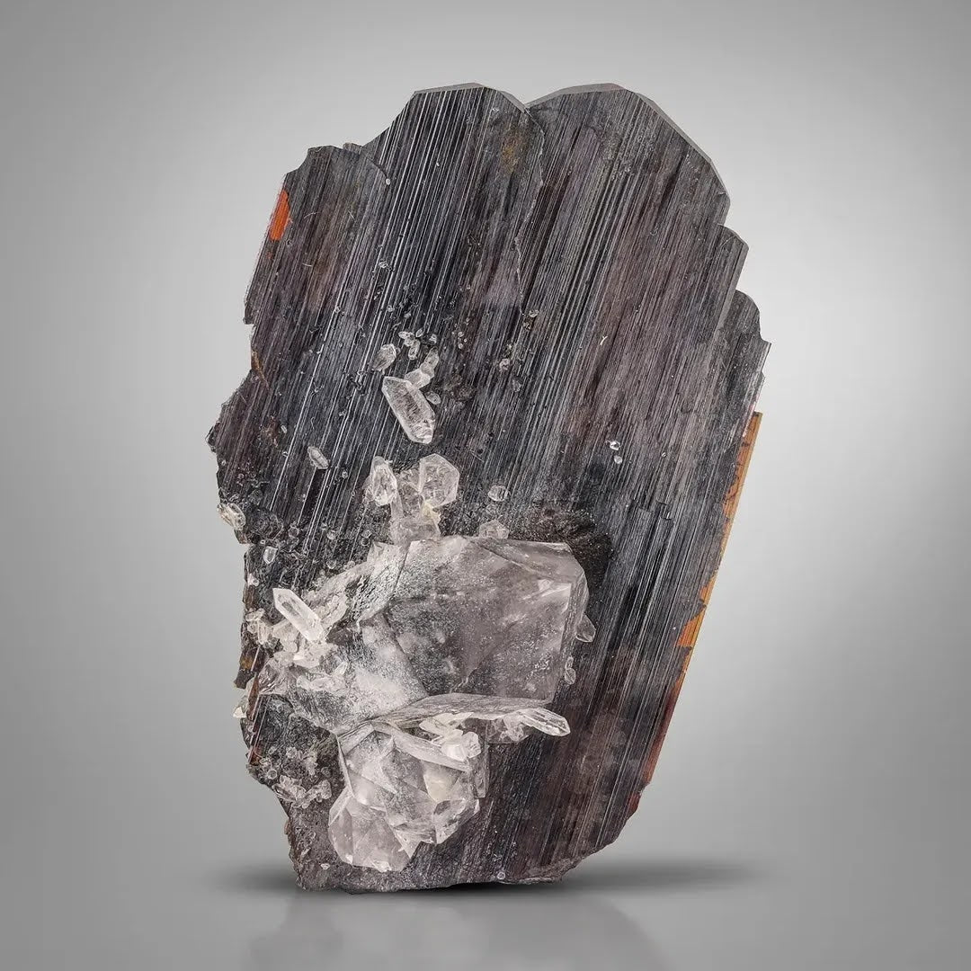 thick Brookite crystal with terminated Quartz crystal from Pakistan