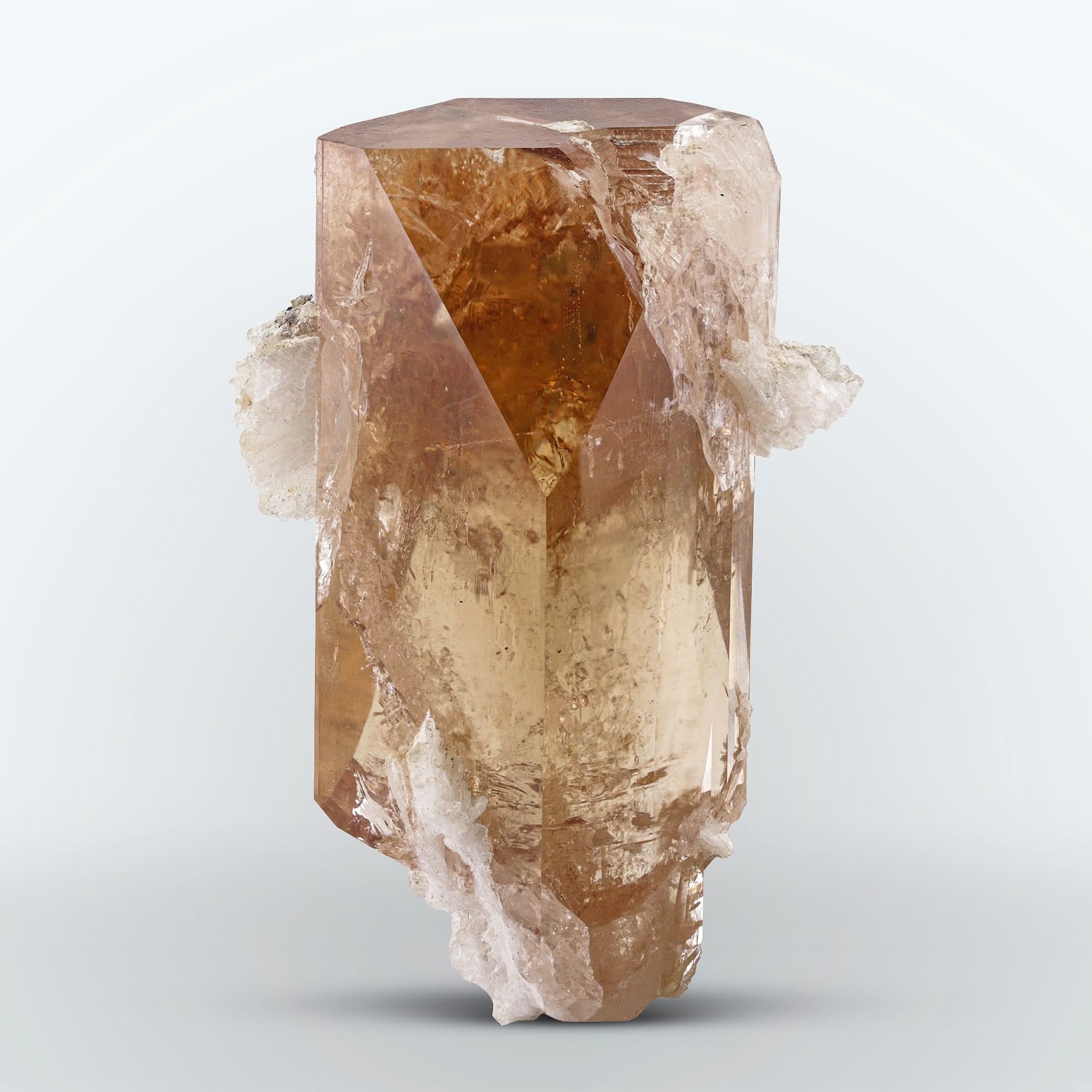 glassy Topaz crystal with Cleavelandite matrix from Pakistan